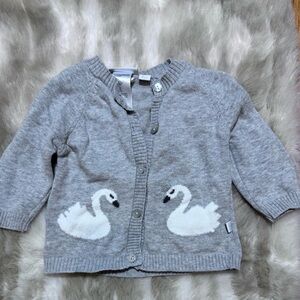 Elegant Baby - Baby Girl Gray Swan Cardigan 100% Cotton 6M
